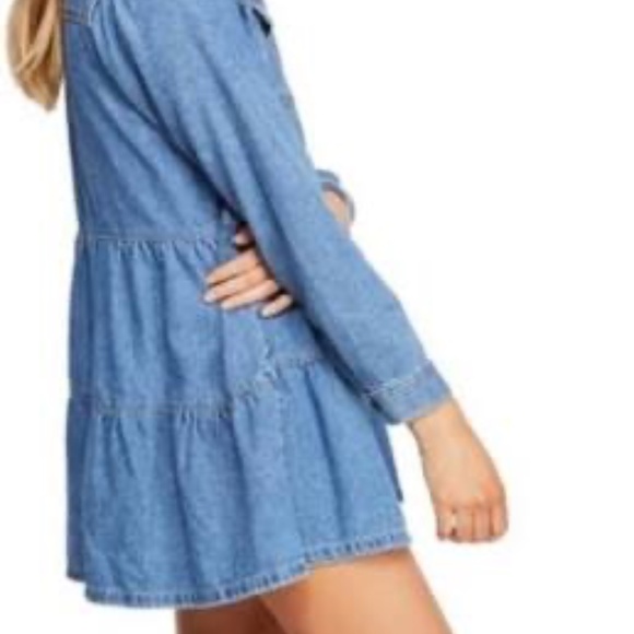 Free People Nicole denim tiered baby doll style dress - Picture 8 of 8